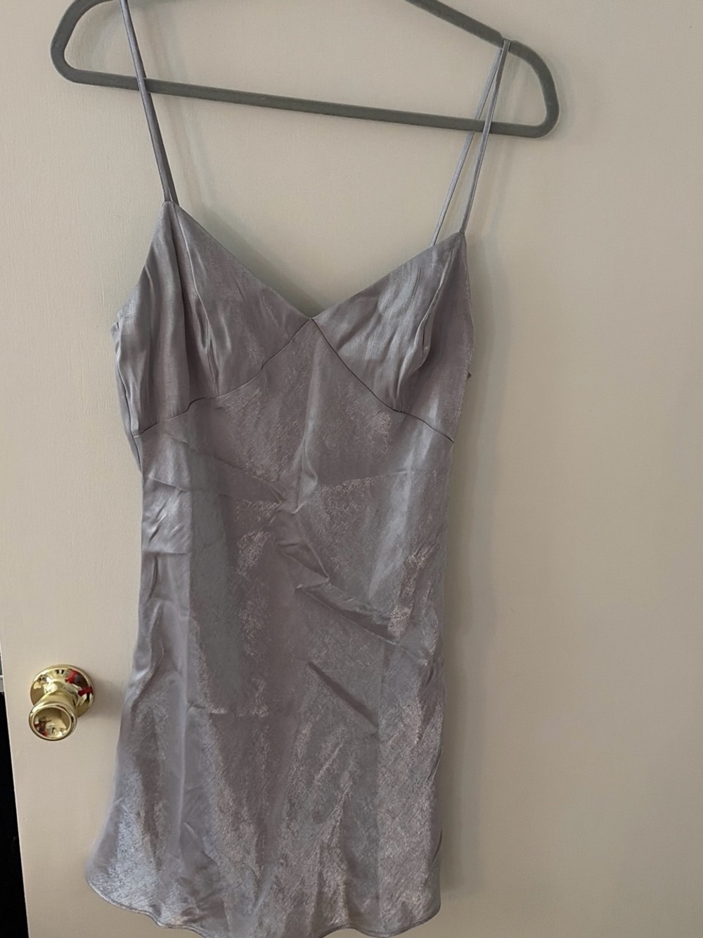 Silky Slip Dress Cami in silver